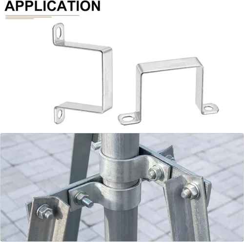 Miniatura 4 de DTGN Soporte de conector de puntal en forma de U de 1.890 in x 2.047 in (InnerHxInnerW) - 4 unidades - Bueno para fijación de tuberías en el hogar