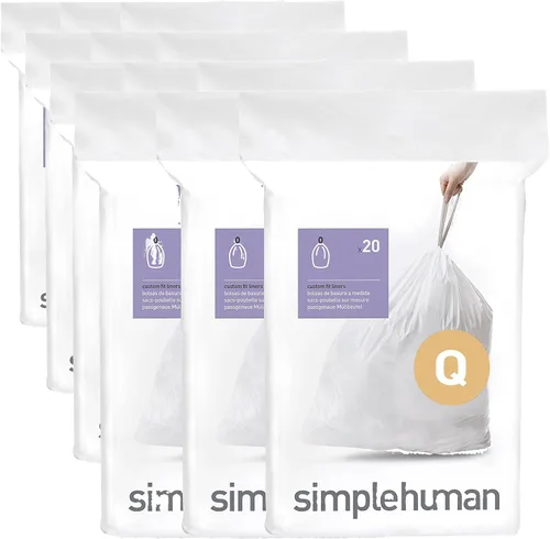 Miniatura 9 de simplehuman Code Q Bolsas de basura con cordón de ajuste personalizadas en paquetes con dispensador, 60 unidades, 50-65 litros / 13.2-17.2 galones