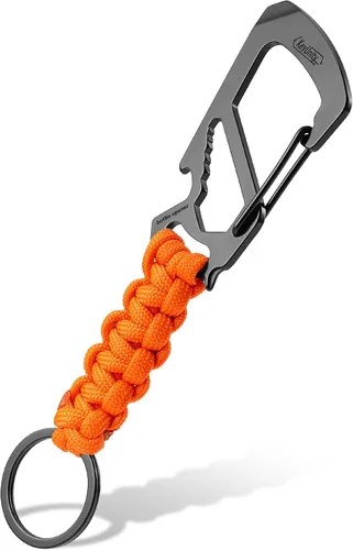 Miniatura 16 de KeyUnity KC00 Llavero de mosquetón de paracord, cordón de paracaídas 550 Multiherramienta para exteriores, mochilas, hombres y mujeres