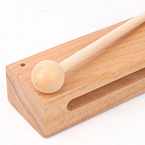 Miniatura 3 de Juego de 2 bloques de ritmo de madera maciza con mazo, instrumento musical de bloque de madera, bloques de ritmo de percusión, instrumentos