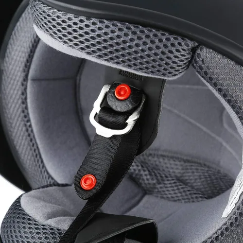 Miniatura 7 de TCMT Adult Motorcycle 3/4 Open Face Helmet with Visor Cafe Racer Cruiser DOT Approved Negro mate-A
