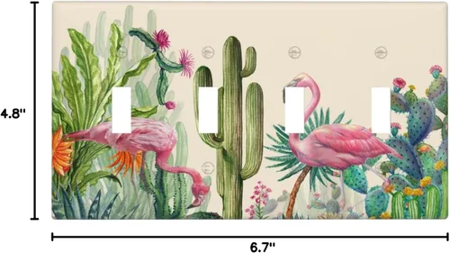 Miniatura 391 de Cubiertas de placa de pared de 3 gang con interruptor de luz de triple palanca, en negro y dorado con esplendor de oro rosa, estampado floral