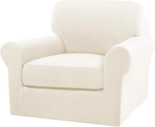 Miniatura 9 de Turquoize 2 fundas para sillas de sala de estar, funda de sofá con fundas de cojín individuales, funda de muebles para sillas (silla, beige biscotti)