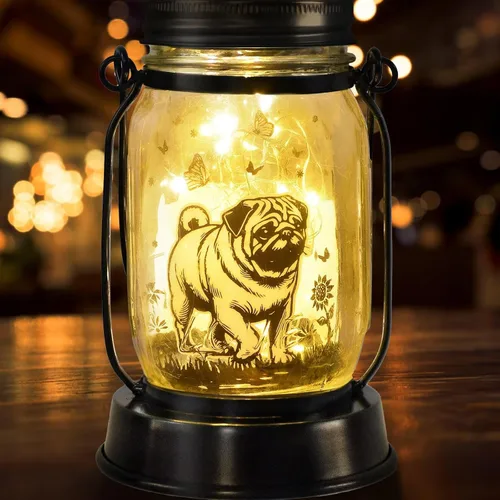 Miniatura 55 de Farol solar de Chihuahua, regalo para mujeres, hombres, mamá, cumpleaños, amantes de perro Chihuahua, luz conmemorativa pérdida de mascotas