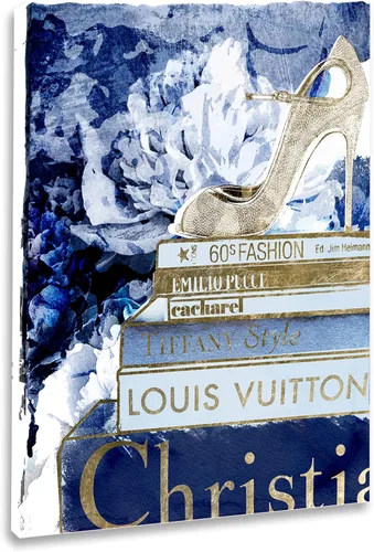 Miniatura 2 de Wynwood Studio Lienzo decorativo para pared con texto en inglés «What's On My Mind Navy Custom», decoración del hogar, 24 x 36 pulgadas, azul, dorado