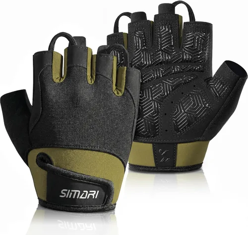 Miniatura 11 de SIMARI Guantes transpirables de entrenamiento para hombres y mujeres, guantes de levantamiento de pesas con acolchado, agarre, protección completa