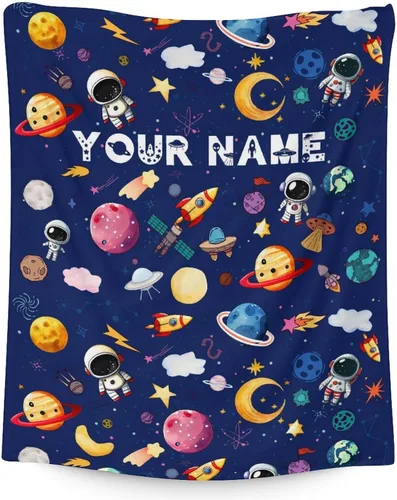 Miniatura 12 de Regalos de planeta – 30 x 40 pulgadas Lindas mantas amantes de los planetas para niños – Manta suave y mullida azul para regazo y oficina