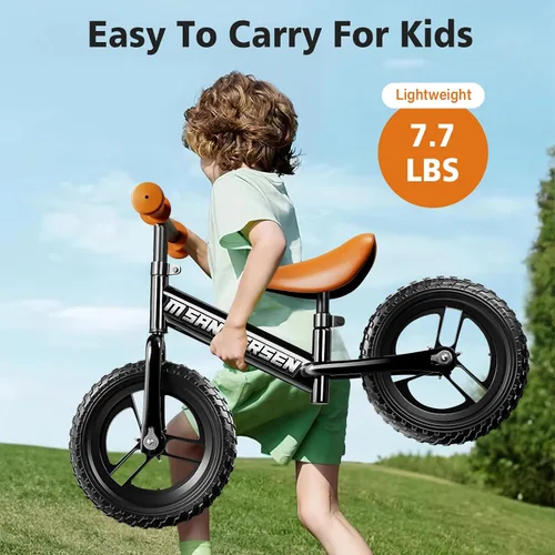 Miniatura 6 de Bicicleta de Equilibrio con Luces de Color 12 Pulgadas sin Pedal para Niños, Edad de 24 Meses a 5 Años, Bicicleta de Equilibrio Ligera y Estable