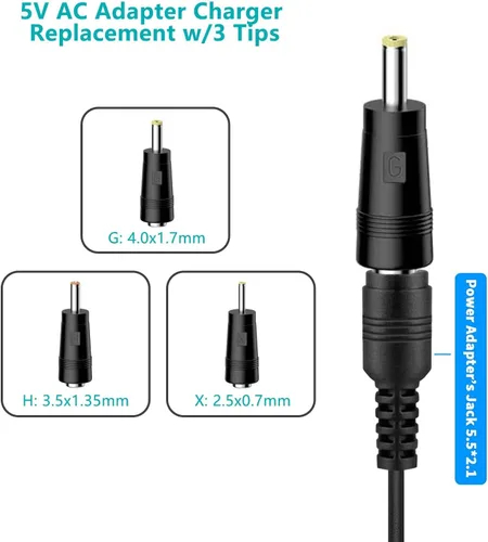 Miniatura 3 de Adaptador de cable de alimentación de 5 V CA compatible con Philips, Skylight, HP, Aluratek, BSIMB Smart Digital Picture Frame Cámaras Cable
