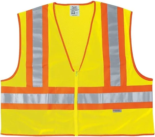 Miniatura 7 de MCR Safety WCCL2LL - Chaleco de seguridad de malla de poliéster clase 2 con 3M Scotchlite de 4-1/2 pulgadas, rayas reflectantes naranja/plateadas
