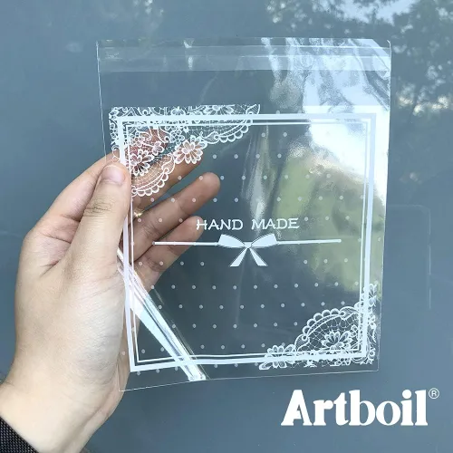 Miniatura 2 de 200 bolsas de celofán transparentes con lazo de encaje, bolsa de celofán, bolsa de regalo de fiesta para panadería, dulces, galletas A Hecho a mano