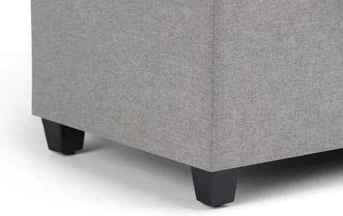 Miniatura 9 de SIMPLIHOME Sienna - Banco otomano de almacenamiento, 33 pulgadas de ancho, tapizado de tela con aspecto de lino, banco otomano rectangular