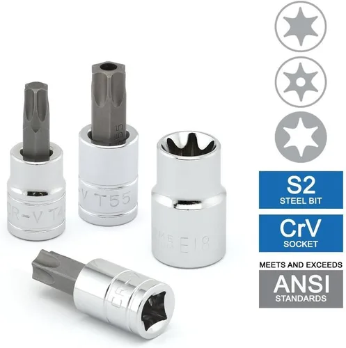 Miniatura 3 de Vector Tools Juego de brocas Torx y llaves Torx externas, a prueba de manipulaciones, T8 - T60 35 piezas