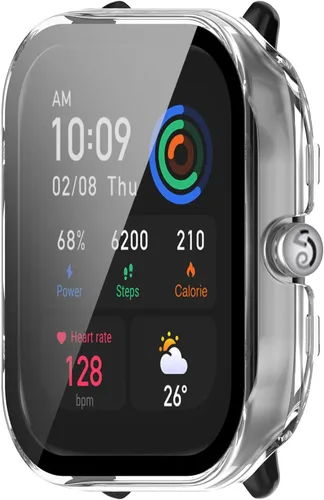 Miniatura 6 de Lamshaw Funda compatible con Amazfit GTS 4 Mini, carcasa protectora de policarbonato duro con protector de pantalla de vidrio templado compatible