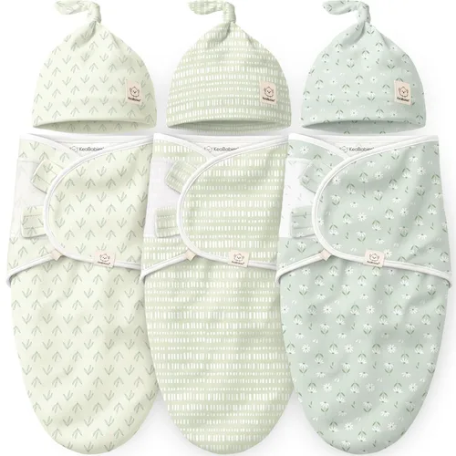 Miniatura 11 de KeaBabies Paquete de 3 mantas envolventes para recién nacidos, niñas, niños con gorros - Sacos de dormir suaves y orgánicos para bebés, juego
