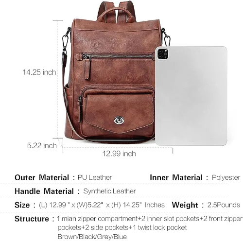 Miniatura 5 de CLUCI Cartera grande de cuero con cremallera alrededor del tarjetero organizador de viaje bolso de mano con mochila para mujer bolso convertible