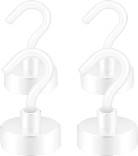 Miniatura 32 de Neosmuk Ganchos magnéticos, imanes de tierra resistentes de 30 libras con gancho para refrigerador, gancho de crucero extra fuerte para colgar