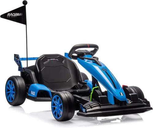 GarveeLife Vehículo de paseo eléctrico de 24 V Drift Kart para niños, coche de paseo con asiento ajustable y velocidad de 8.5 MPH, ruedas