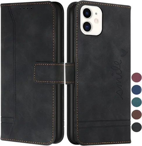 Miniatura 9 de Funda tipo cartera para iPhone 11 y iPhone 11 con tarjetero de piel, con función atril, protección completa magnética compatible con iPhone 11