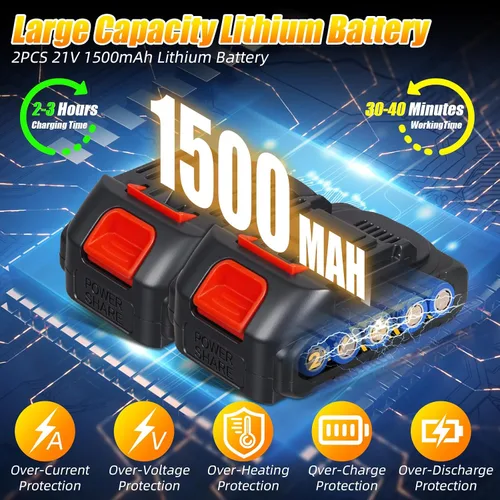 Miniatura 6 de Mini motosierra alimentada por baterías: motosierra eléctrica portátil inalámbrica 2025 - Mini motosierra inalámbrica de 6 pulgadas y 8 pulgadas