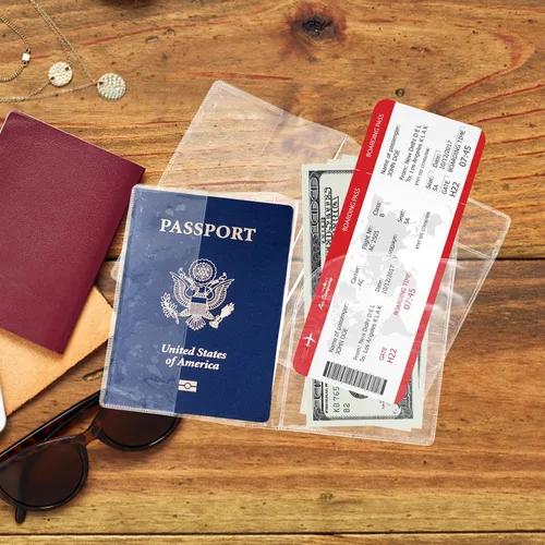 Miniatura 3 de Protector transparente para pasaporte, cubierta de plástico impermeable para pasaporte, protector de identificación de vinilo para documentos