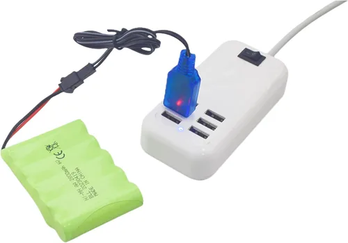 Miniatura 3 de 2 unids 6.0 V 2800 mAh AA batería recargable con enchufe SM-2P con cable de carga USB para TB141 TB142 DE37 RC coche juguete truco