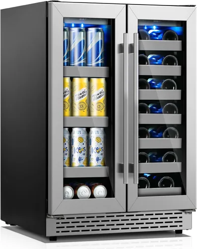 Miniatura 12 de Refrigerador de bebidas de 15 pulgadas, 13 botellas y 48 latas bajo encimera, refrigerador de bebidas negro con compresor de bajo ruido, enfriador