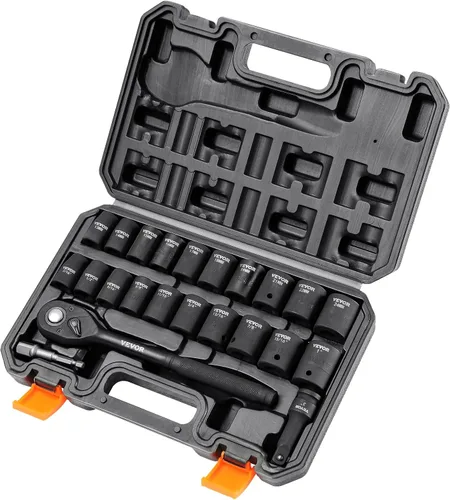 Miniatura 17 de Vevor - Juego de vasos de impacto de 1/2 pulgada, 43 piezas, juego de vasos de 1/2 pulgada, surtido de vasos estándar de alto torque con 4 barras