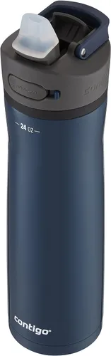 Miniatura 2 de Contigo Ashland 2.0 - Botella de agua a prueba de fugas con bloqueo de tapa y popote inclinado, apta para lavavajillas, tapa intercambiable, 24 Azul