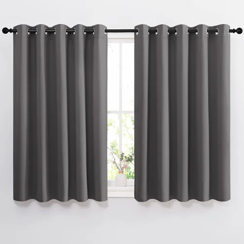 NICETOWN - Paneles de cortinas opacas para habitación, tratamiento de ventanas con aislamiento térmico, ojales sólidos, para sala de estar (juego de