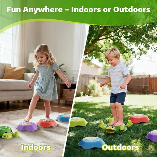 Miniatura 6 de Piedras Escalonadas para Niños y Pequeños de 3-5 años, 6 Piezas de Juguetes Sensoriales Antideslizantes y Curso de Obstáculos para Juego