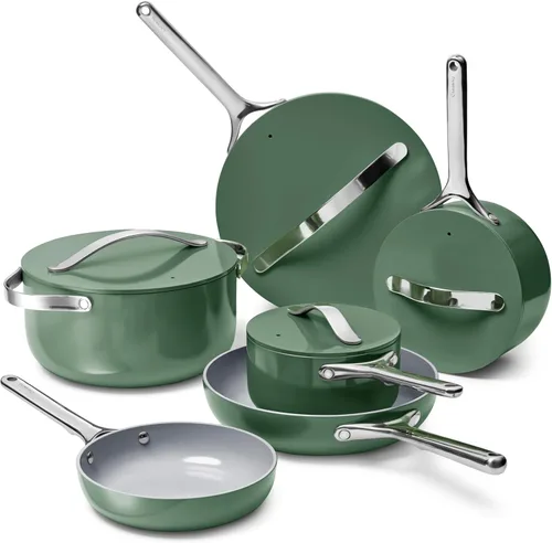 Miniatura 30 de Caraway Juego de utensilios de cocina de cerámica antiadherente (12 piezas) ollas, sartenes, tapas y almacenamiento de cocina, sin PFAS ni PFOA
