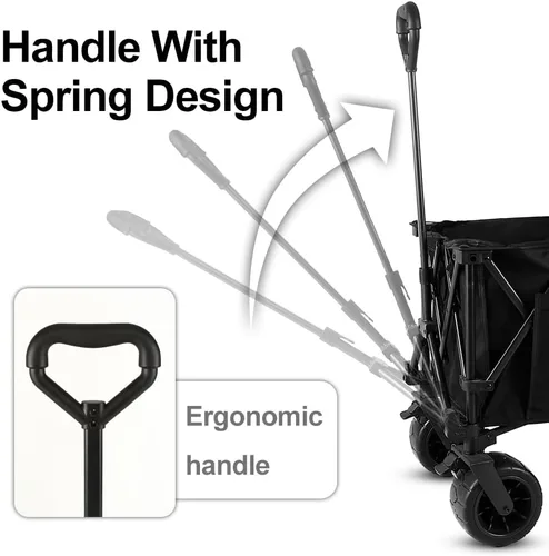 Miniatura 5 de Whitsunday Carro plegable, gran capacidad, 400 libras, ruedas todo terreno, carro utilitario resistente para jardinería, compras, pesca, campamento