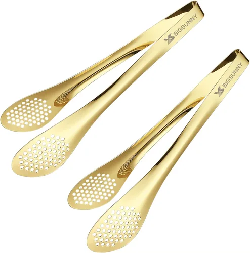 Miniatura 7 de MSY BIGSUNNY Pinzas de cocina para bufé, juego de 3 pinzas de metal para ensalada (color negro, 7 pulgadas, 9 pulgadas y 11 pulgadas)