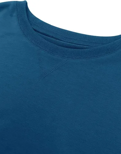 Miniatura 6 de Bingerlily Sudadera casual de manga larga para mujer, cuello redondo, linda sudadera pullover de ajuste relajado, tops Azul
