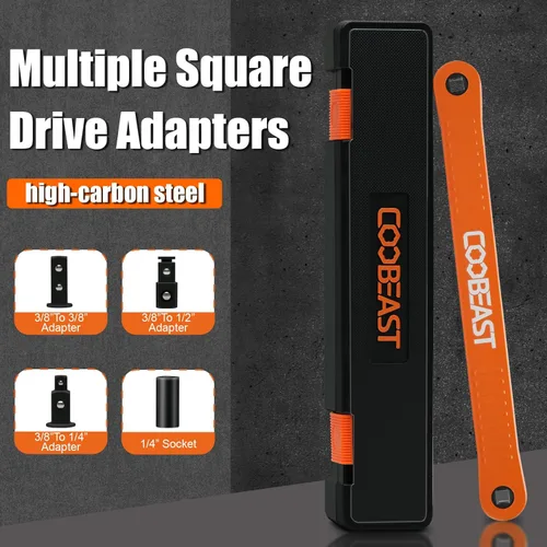 Miniatura 5 de coobeast Llave de extensión de desplazamiento de 3/8 pulgadas, herramienta extensora de llave de vaso lista para impactos, con adaptadores de unidad