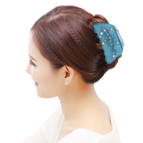 Miniatura 2 de Fashion & Lifestyle Pinza para el cabello para mujeres y niñas, grande, pinza bastante fuerte, pasador antideslizante, agarre hacia arriba, Azul