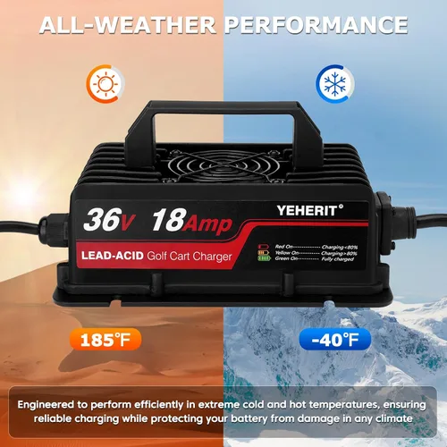 Miniatura 3 de Cargador de batería de 36 V 18 A compatible con carritos de golf EZGO TXT con enchufe estilo D, carga rápida inteligente para baterías de plomo