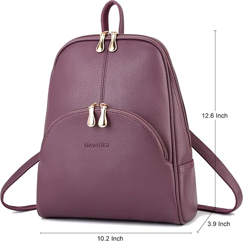 Miniatura 25 de Nevenka mochila informal estilo cartera de imitación cuero con cierre para mujer