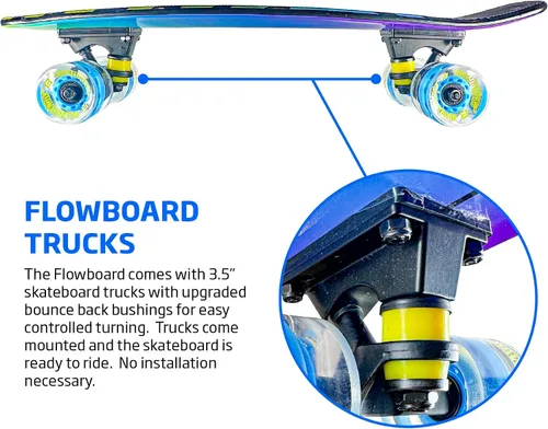 Miniatura 7 de Kids Complete Flowboard Skate Board W/Trucks and Light Up Wheels - Custom Scratch Free Graphics Great for Kids, Boys, Girls, Youth and Beginners 22