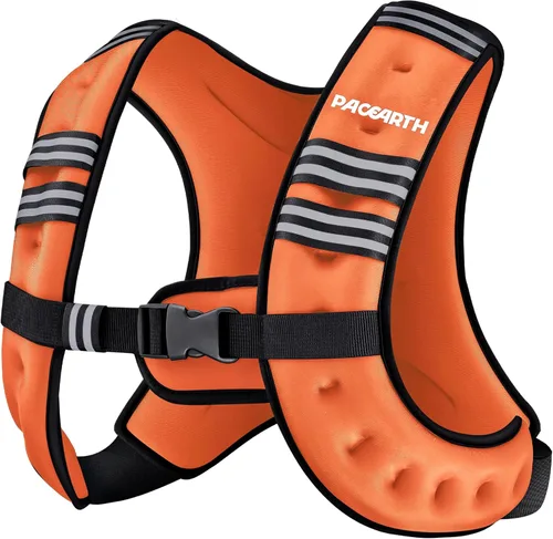 Miniatura 24 de PACEARTH - Chaleco con Peso, 6 lb/8 lb/10 lb/12 lb/16 lb/20 lb/25 lb/30 lb. Chaleco de Peso con Banda Reflectante, Chalecos de Peso Corporal