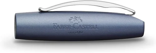 Miniatura 4 de Faber-Castell Essentio - Pluma estilográfica de aluminio azul, punta mediana con tinta negra, instrumentos de escritura fina Pluma estilográfica