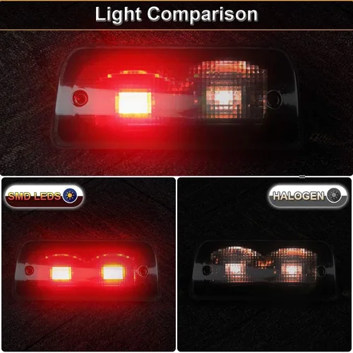Miniatura 4 de Urite2GO 3ª tercera luz de freno lente ahumada cabina extendida solo compatible con Chevy S10 GMC Sonoma 1994-2003 montaje alto montaje lámpara