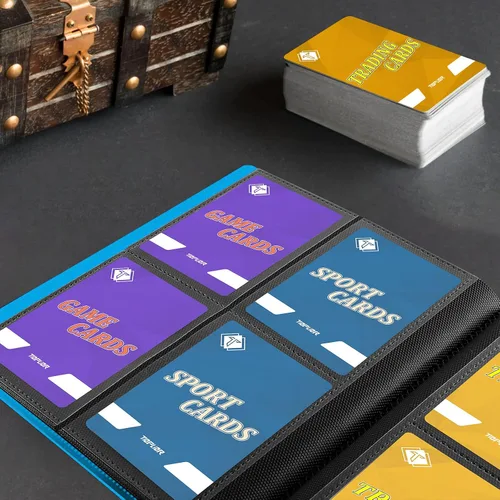Miniatura 6 de Carpeta de tarjetas de 4 bolsillos para 160 fundas, carpeta de tarjetas Ablum para colección de tarjetas intercambiables para tarjetas deportivas