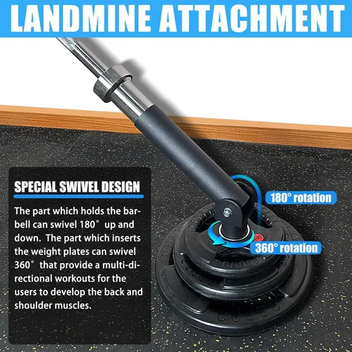 Miniatura 4 de BLUSLM Accesorios para minas terrestres con plataforma en T para rack de sentadillas o montaje en pared, se adapta a pesas de 2 pulgadas