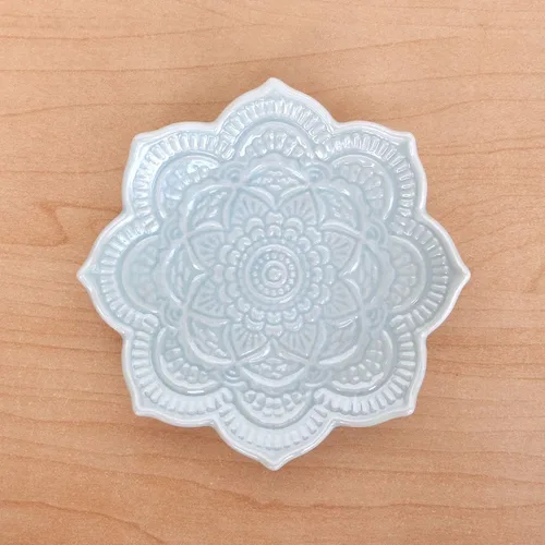 Miniatura 7 de PUDDING CABIN Plato para anillos de mandala azul, regalo de cumpleaños para amigas, mujeres, madres y niñas