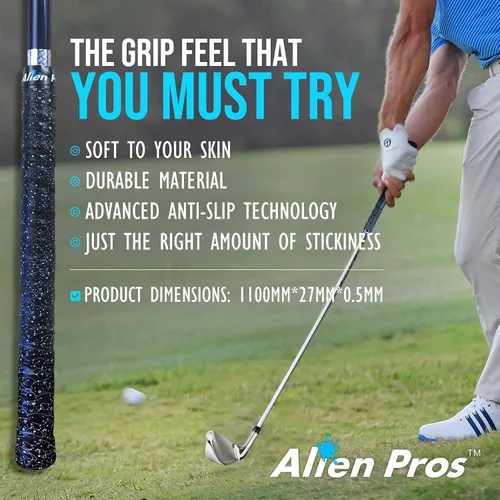 Miniatura 5 de ALIEN PROS Paquete de 6 cintas de envoltura de agarre de golf Blue Waves & Magic Mix - ReGrip en 1 minuto