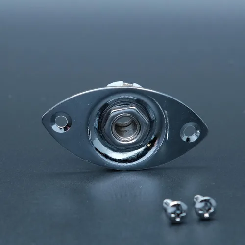 Miniatura 5 de Metal 1/4 "Oval Guitarra Entrada Jack Salida Placa Jackplate Socket para Fender Strat Tele (Cromo)