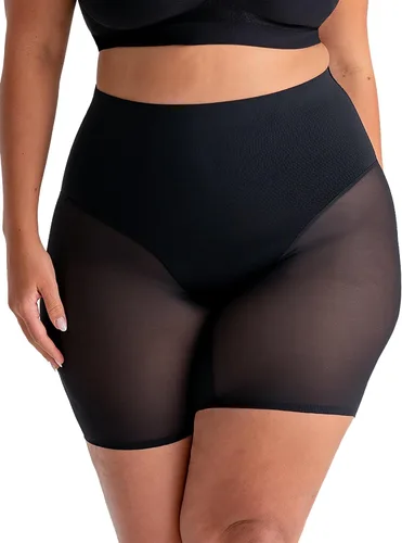 SHAPERMINT Pantalones cortos de compresión Pantalones cortos moldeadores de cuerpo de malla de cintura alta para mujer Pantalones cortos