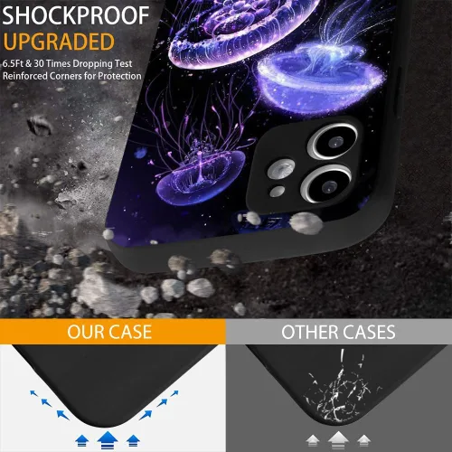 Miniatura 4 de Funda morada para iPhone 13 Pro Max, diseño de medusas marinas para niñas y mujeres, con funda de TPU suave para iPhone 13 Pro Max de 6.7 pulgadas